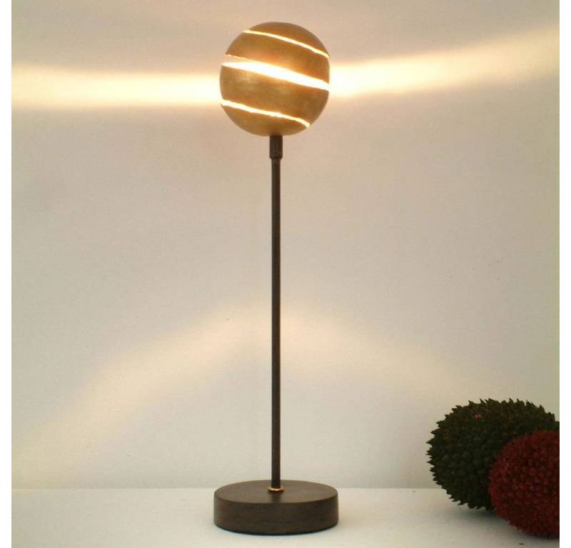 Holländer Tischleuchte Piccola Palla Eisen Braun-Schwarz-Gold Gold, Braun, Schwarz von Holländer