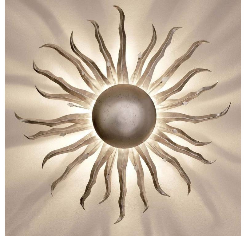 Holländer Wandleuchte 2-flammig Sonne Grande Eisen Silber von Holländer