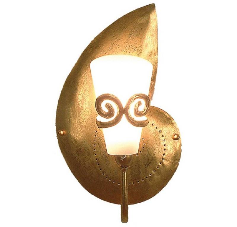 Holländer Wandleuchte Doppione Links Eisen-Glas Gold von Holländer