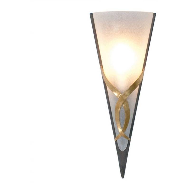 Holländer Wandleuchte Giglio Due Eisen-Glas Braun-Schwarz-Gold von Holländer