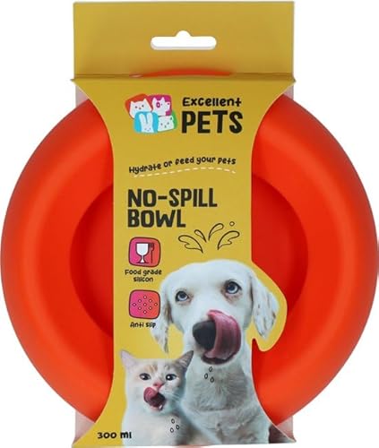 Excellent Pets Anti-Verschmutzungs-Futter- und Trinknapf für Hunde und Katzen – 300 ml – Fressnapf mit Anti-Rutsch-Boden – S – Spritzschutzrand – Silikon-Trinknapf – Orange Excellent Pets Anti-Verschmutzungs-Futter- und Trinknapf für Hunde und Katzen – 300 ml – Fressnapf mit Anti-Rutsch-Boden – S – Spritzschutzrand – Silikon-Trinknapf – Orange von Holland Animal Care