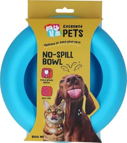 Excellent Pets Anti-Verschmutzungs-Futter- und Trinknapf für Hunde und Katzen – 800 ml – Fressnapf mit Anti-Rutsch-Boden – M – Spritzschutzrand – Silikon-Trinknapf – Blau Excellent Pets Anti-Verschmutzungs-Futter- und Trinknapf für Hunde und Katzen – 800 ml – Fressnapf mit Anti-Rutsch-Boden – M – Spritzschutzrand – Silikon-Trinknapf – Blau von Holland Animal Care