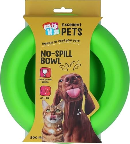 Excellent Pets Anti-Verschmutzungs-Futter- und Trinknapf für Hunde und Katzen – 800 ml – Fressnapf mit Anti-Rutsch-Boden – M – Spritzschutzrand – Silikon-Trinknapf – Grün Excellent Pets Anti-Verschmutzungs-Futter- und Trinknapf für Hunde und Katzen – 800 ml – Fressnapf mit Anti-Rutsch-Boden – M – Spritzschutzrand – Silikon-Trinknapf – Grün von Holland Animal Care