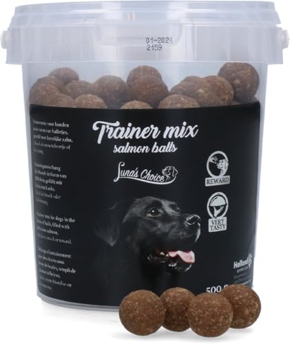 Luna's Choice Trainermix Lachsbällchen - Hundesnacks für das Training - Weiche Hundeleckerlis - Ohne Zuckerzusatz - 500 Gramm Luna's Choice Trainermix Lachsbällchen - Hundesnacks für das Training - Weiche Hundeleckerlis - Ohne Zuckerzusatz - 500 Gramm von Holland Animal Care