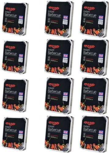 12 X Bar-Be-Quick-Schnell Grill-Packs Jede Packung Feeds zu 4 Personen-Welt beste Marke führenden Einweg-Grill von Holland Plastics Original Brand