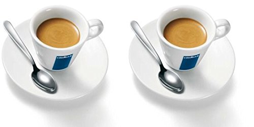 2 X Lavazza Espresso Tassen und Untertassen -Kapazität cc 75, height mm 58 von Holland Plastics Original Brand