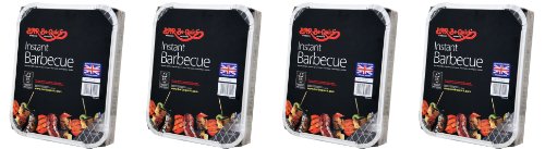 4 X Bar-Be-Quick-Schnell Grill-Packs Jede Packung Feeds zu 4 Personen-Welt Beste Marke führenden Einweg-Grill von Holland Plastics