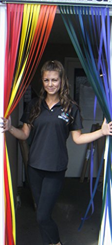 Robuste Fensterblende, Fliegenschutz, Streifenblende, Türblende - Regenbogen (100cm breit) von Holland Plastics