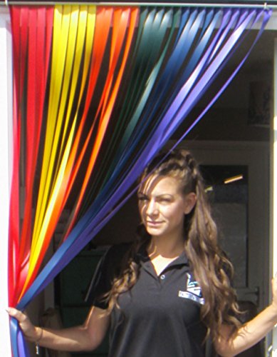 Holland Plastics Wohnwagen-Türvorhang, Fliegengitter, Insektenschutz, Streifenvorhang -'Regenbogen' - 62cm breit von Holland Plastics