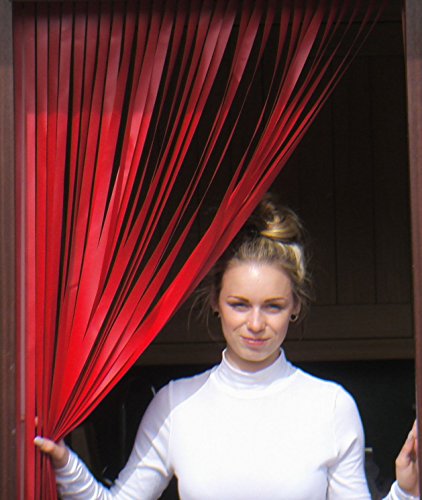 Wohnwagen-Türvorhang, Fliegengitter, Insektenschutz, Streifenvorhang -'Rot' - 62cm breit von Holland Plastics