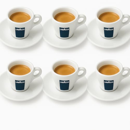 Holland Plastics Original Brand 6 x Lavazza Espresso Tassen und Untertassen aus Porzellan für CC 75, Höhe 58 mm von Holland Plastics