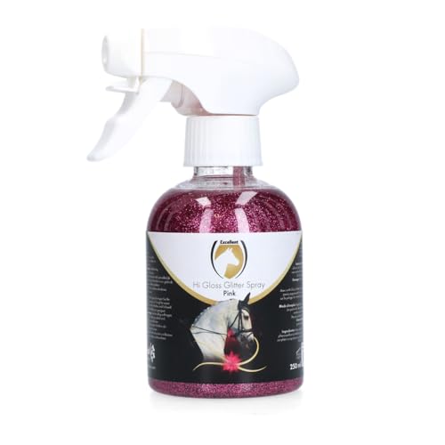 Excellent Hi Gloss Glitter Spray - Schönes Glitzern auf Fell, Mähne und Schweif - Für Pferde geeignet - 250 ml – Pink von Holland