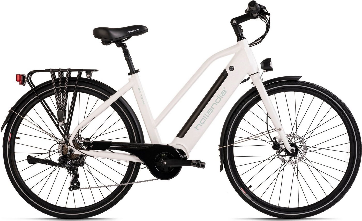 Hollandia E-Bike Urbanbike Mantova, 7 Gang Shimano Tourney Schaltwerk, Kettenschaltung, Mittelmotor, 374,4 Wh, Pedelec, Elektrofahrrad für Damen u. Herren von Hollandia