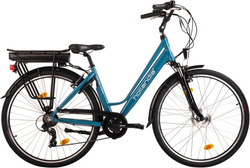Hollandia E-Bike Cityrad Optima Basic, 7 Gang Shimano Tourney Schaltwerk, Kettenschaltung, Frontmotor, 468 Wh, Pedelec, Elektrofahrrad für Damen u. Herren von Hollandia