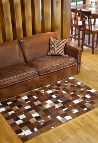 Hollert Kuhfell Teppich Modell 5 Läufer handgefertigt Kurzflor Unikat 175x120 cm von Hollert
