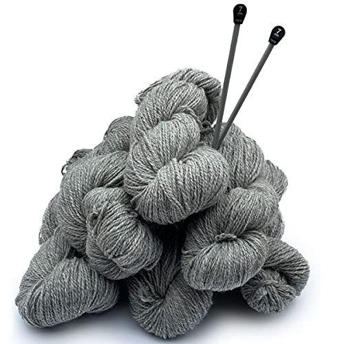 Hollert Strickwolle Schafwolle Merino Handstrickgarne Grau 1kg von Hollert