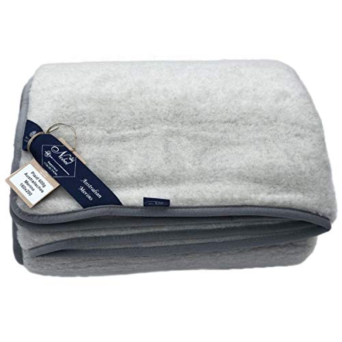 Wolldecke australisches Merino Prestige Naturhaardecke 100% Merinowolle warme Kuscheldecke Couch- Sofadecke Wohndecke Größe 140 x 200, Farbe Grau Wolldecke australisches Merino Prestige Naturhaardecke 100% Merinowolle warme Kuscheldecke Couch- Sofadecke Wohndecke Größe 140 x 200, Farbe Grau von Hollert