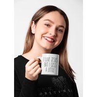 Vergnügte Tasse Für Christliche Frau, Ich Liebe Jesus, Aber Schimpfe Ein Wenig, Humorvolles Christliches Geschenk, Lustige Dumme Jesus-Tasse von HolleyGirlDesigns