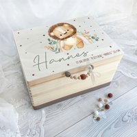 Baby Geschenk Zur Geburt | Liebevoll Gestaltete Löwen-Erinnerungskiste Mit Regenbogen Baby Geschenk Zur Geburt | Liebevoll Gestaltete Löwen-Erinnerungskiste Mit Regenbogen von HolliWoodKids