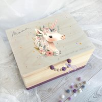 Einhorn Erinnerungskiste | Holzbox Personalisiert Blumen & Pastell Geschenk Zur Geburt + Taufe Für Mädchen Einhorn Erinnerungskiste | Holzbox Personalisiert Blumen & Pastell Geschenk Zur Geburt + Taufe Für Mädchen von HolliWoodKids