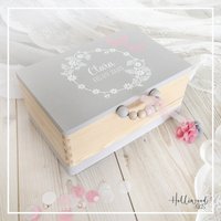Erinnerungskiste Baby | Babygeschenk Geburt Erinnerungsbox Geschenk Personalisiertes Holz von HolliWoodKids