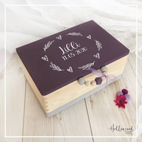 Erinnerungskiste Baby | Babygeschenk Geburt Erinnerungsbox Geschenk Personalisiertes Holz von HolliWoodKids