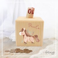 Personalisierte Spardose Pferd - Für Mädchen & Jungs Perfektes Geschenk Einzigartige Kinder-Spardose Aus Holz Personalisierte Spardose Pferd - Für Mädchen & Jungs Perfektes Geschenk Einzigartige Kinder-Spardose Aus Holz von HolliWoodKids