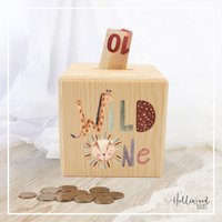 Spardose Wild One - Für Mädchen & Jungs Perfektes Geschenk Kinder-Spardose Aus Holz von HolliWoodKids