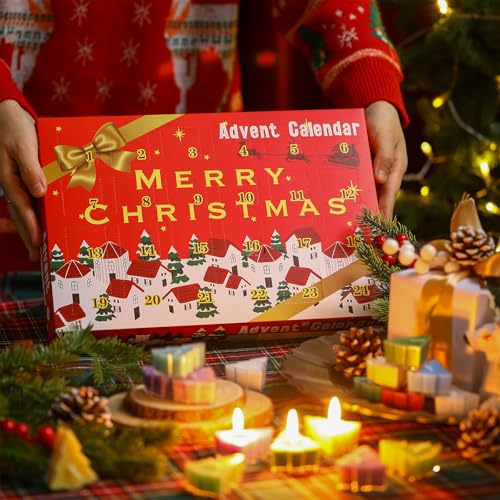 24 Tage Weihnachtsbaum Kerze Adventskalender 2024 Duftkerzen Geschenk für Erwachsene Frauen Duft Wachskerzen Weihnachten Countdown Geschenk für Familie Freund Zuhause Indoor Urlaub Dekoration 24 Tage Weihnachtsbaum Kerze Adventskalender 2024 Duftkerzen Geschenk für Erwachsene Frauen Duft Wachskerzen Weihnachten Countdown Geschenk für Familie Freund Zuhause Indoor Urlaub Dekoration von Hollowfly