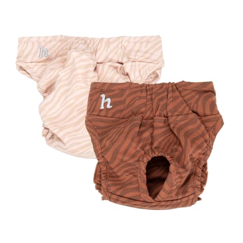 Holly Premium Hundewindeln für Hündinnen und Rüden 2er-Set, Läufigkeitshose mit Klettverschluss waschbar bei Inkontinenz, Läufigkeit - Oeko-TEX Baumwolle, Hunde- windel weich & atmungsaktiv von Holly
