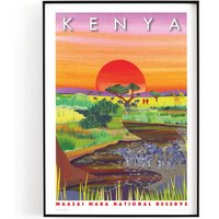 Safari Tiere Kenia Kunstdruck, Masai Mara, Kinderzimmer Dekor, Reise Geschenk, Wandkunst, Flitterwochen Geschenk, Zebra Druck, Giraffe von HollyAnneBlake