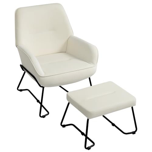 HollyHOME Sessel mit Hocker Ohrensessel mit Hocker Samt Sessel Wohnzimmer & Schlafzimmer Lesesessel Lounge Sessels, Beige HollyHOME Sessel mit Hocker Ohrensessel mit Hocker Samt Sessel Wohnzimmer & Schlafzimmer Lesesessel Lounge Sessels, Beige von HollyHOME