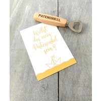 Flaschenöffner Patenonkel Fragen Karte Bier Öffner von HollyandPaul