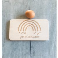 Frühstücksbrettchen Regenbogen Große Schwester von HollyandPaul