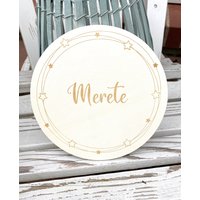 Holzschild Personalisiert Name Und Sternengirlande von HollyandPaul