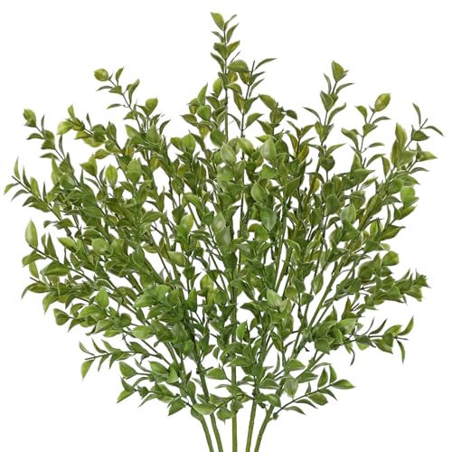 Hollyone 5 Stück Eukalyptuszweige Künstlich Grün Herbstliche Kunstzweige 68cm Künstlicher Deko Zweig Herbst Kunstlaub für Herbstdeko Blumengesteck Ernte Tischdeko von Hollyone