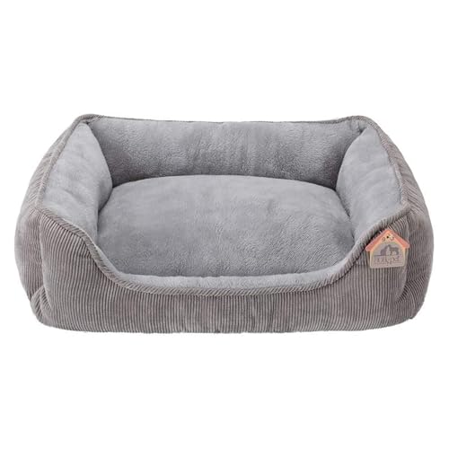 Hollypet Katzenbett Kleines Hundebett Haustierbett für Katzen und Welpen, Weiches Haustierschlafbett Atmungsaktives Haustierkissen, Grau (55 * 45 * 15cm) von Hollypet