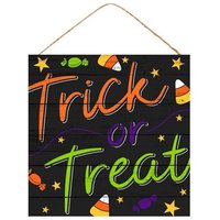 Trick Or Treat Schild, Halloween Deko, Kranz Mitte, Kranzzubehör, Bastelzubehör, Türbügel von Hollyswreathsdecor