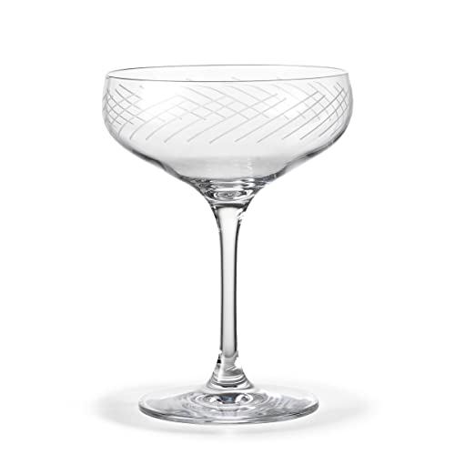 Holmegaard Cocktailglas 29 cl 2 Stck. Cabernet Lines Gravierte Dekoration von Holmegaard