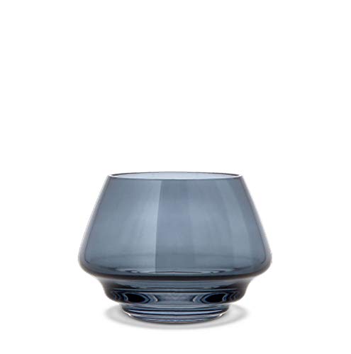 Holmegaard Teelichthalter Ø10 cm Flow aus mundgeblasenem Glas, blau von Holmegaard