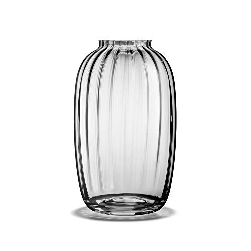 Holmegaard Vase H25.5 cm Primula Optisches Muster aus mundgeblasenem Glas, klar von Holmegaard