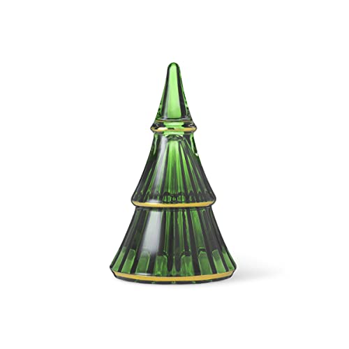Holmegaard Weihnachtsbaum Mittel aus mundegeblasenem bemaltem Glas, Farbe: Grün, Gold, Größe: Höhe: 9 cm, Durchmesser 7 cm, 4800416 von Holmegaard