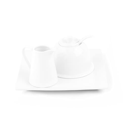 3-TLG. Porzellan Milch- & Zucker Melange mit Löffel von Holst Porzellan