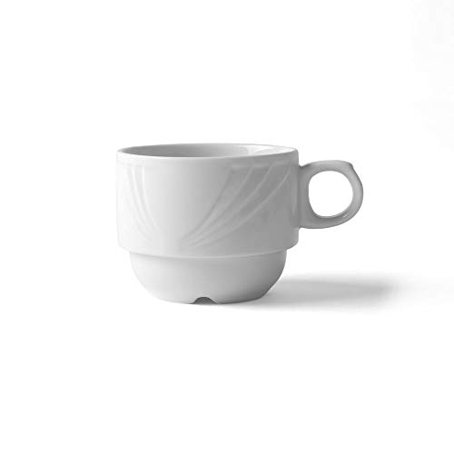 Alumina Kaffee-Obere 0,22 l stapelbar ''Lubin'' 6er Pack von Holst Porzellan