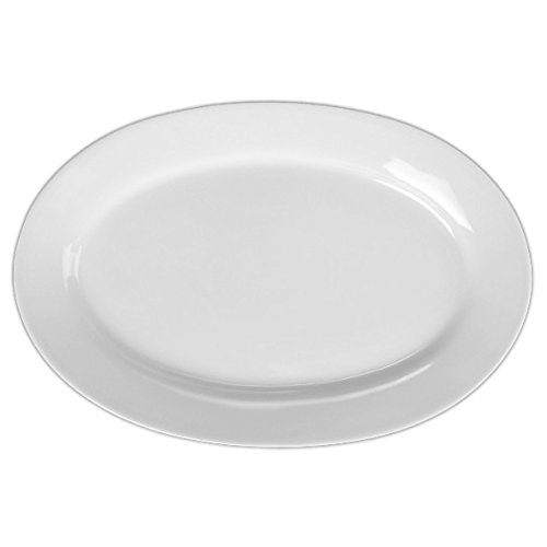 Holst Porzellan AL 037 Platte oval Albergo halbtief, weiß, 36.5 x 24.5 x 3.7 cm von Holst Porzellan