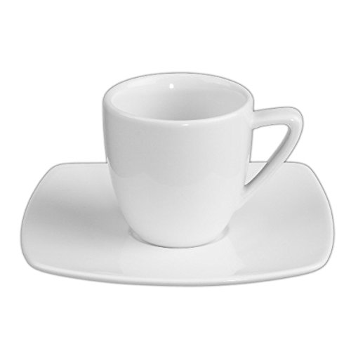 Holst Porzellan CF 001 Set 6 Mokka/Espresso-Set ConForm 0,10 l mit FD 013, weiß, 13 x 13 x 7 cm, 12-tlg für 6 Personen von Holst Porzellan