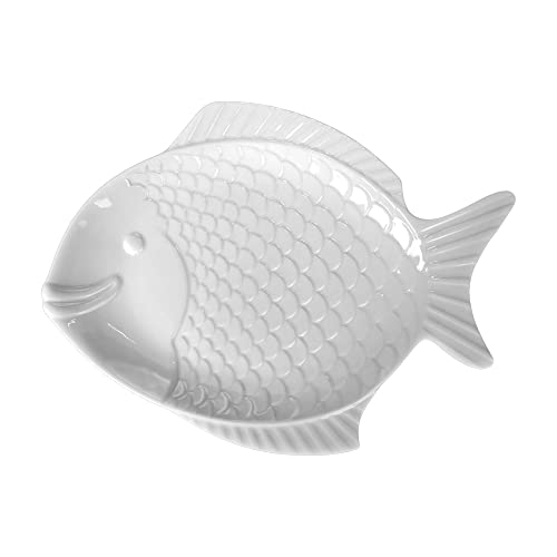 Holst Porzellan FISCH 40 Fischplatte/Fischteller Nemo 40 cm weiß, 40 x 29.5 x 4 cm von Holst Porzellan