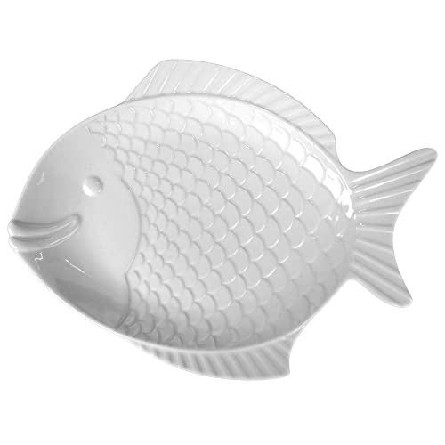 Holst Porzellan FISCH 50 Porzellan Fischplatte/Fischteller Nemo 49 cm weiß, 49 x 30.5 x 6.1 cm 1,7 l von Holst Porzellan