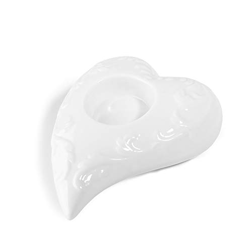 Holst Porzellan HKL 001 Teelichthalter 14 cm Herz, weiß, 13.5 x 11.5 x 4.5 cm 2 Stück von Holst Porzellan