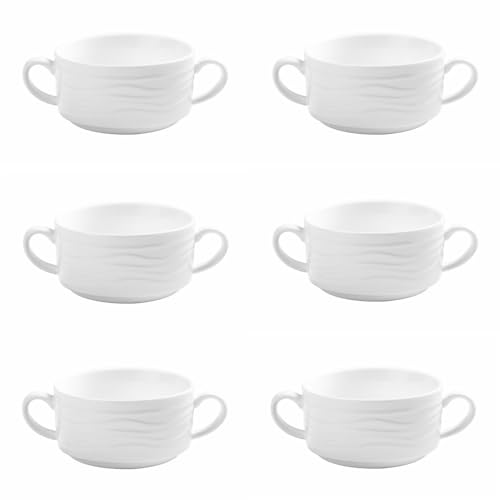 Holst Porzellan MD 125 PACK 6 6-tlg. Pack Porzellan Suppen-Tasse 0,25 l Melody Weiß von Holst Porzellan